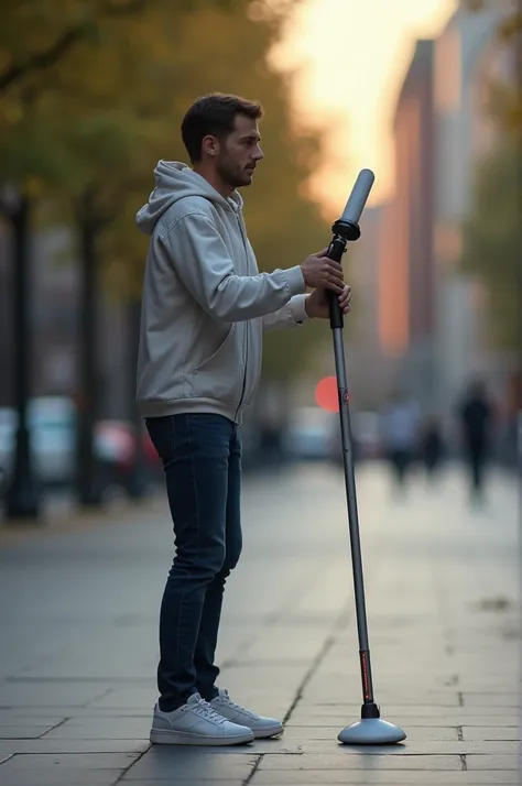 Walking stick with voice that helps disabled people 