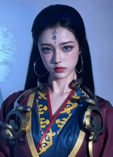 Game Art，Best image quality，Maximum resolution，8K，(A bust photo)，(portrait)，(Head close-up)，(Rule of Thirds)，Unreal Engine 5 rendering works，20 year old girl，((Queen))，The eyes are very detailed，(Large Breasts)，Elegance and nobility，Light，Light线追踪，Game CG，...