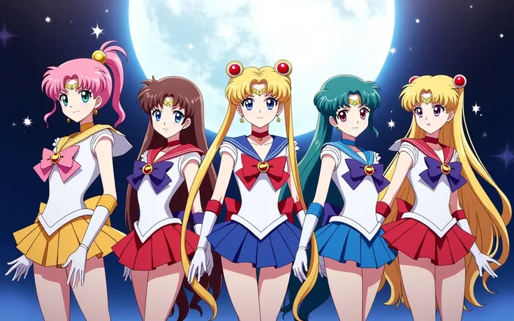 Sailor Moon, Sailor Venus, Sailor Mercury, Sailor Mars, Sailor Jupiter