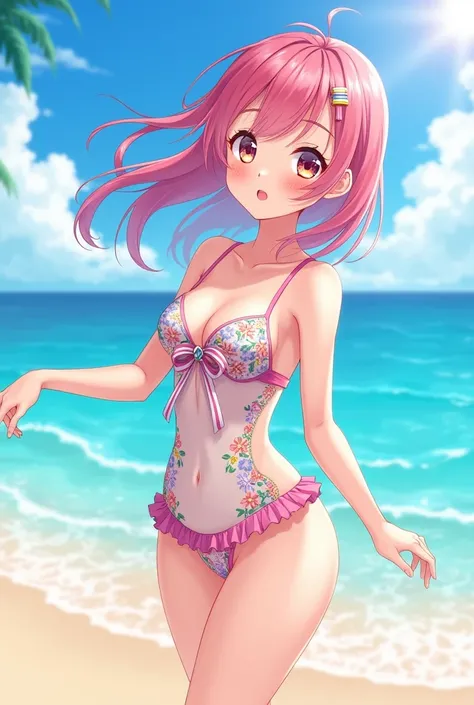 Anime chan in a swimsuit
