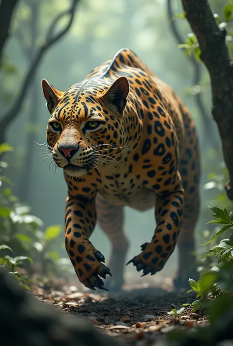 A creature that&#39;s a mix between a dinosaur and a leopard