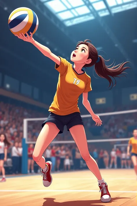 Girls volleyball anime for  girls serving