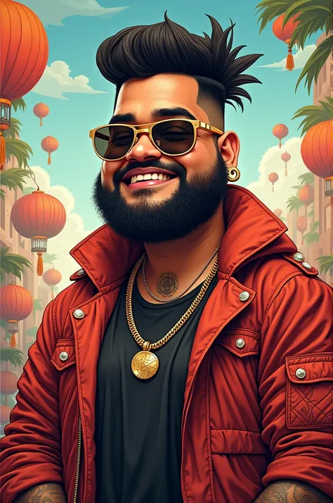 Badshah Indian rapper carricature