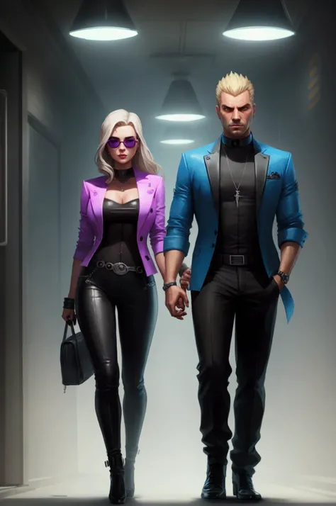 GTA style concept art of a man and a woman