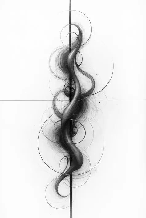 No color only white and black like a sketch Please make a things that combination of vertical, horizontal, diagonal, curve, wavy, spiral, broken line 