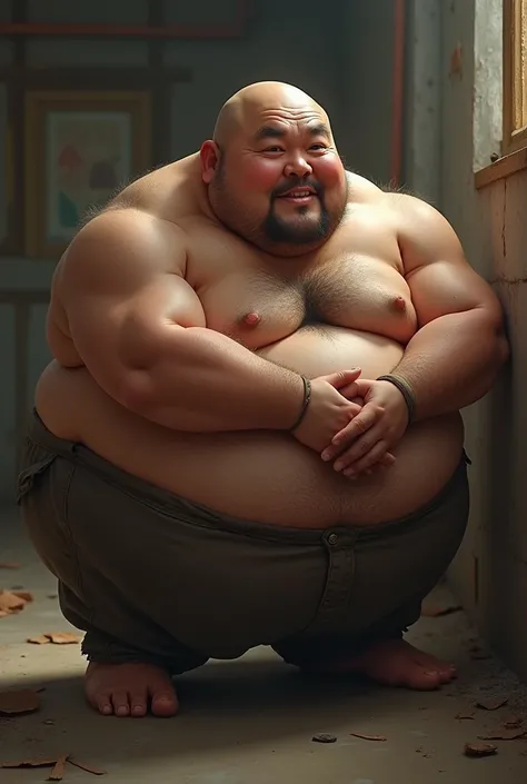 Photorealistic、Japanese、middle aged、Thick、Single eyelid、6 heads、Soft impression、50s、Metabolic、Short moustache、Short shaved head、square、whole body、Muscle Bear、Japan、same-sex love、indoor、Cock、erection、Full Body、fat、Giant、Masturbation、Thick legs、Thick arms、Th...