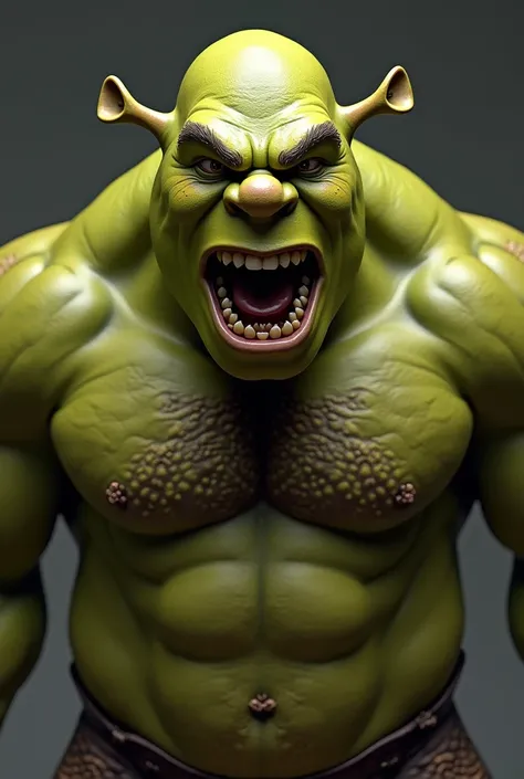 Angry Shrek with muscles
