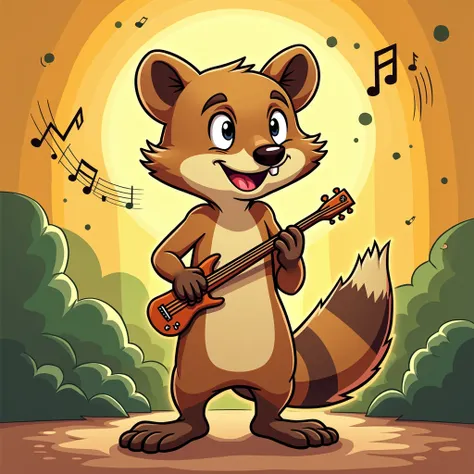 Create a Catoon music art cover with song tilte ”honey badger