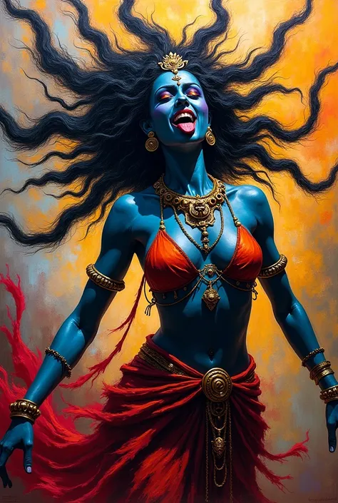 Goddess Kali as an expressionist painting 