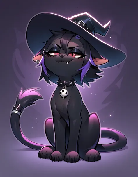 (score_9, score_8_up), score_7_up, score_6_up, best quality, highest quality, (feral), goth girl, cat, furry, anthro, sitting, s...