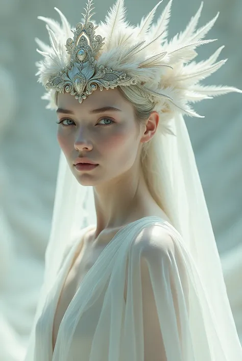 White woman with dress and headdress 
