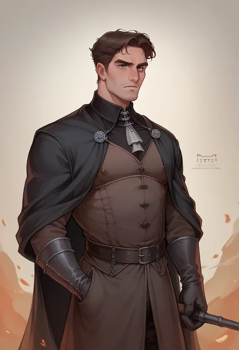 jackson, man, visual novel character, black overcoat, hunter, gothic theme, medieval, detective