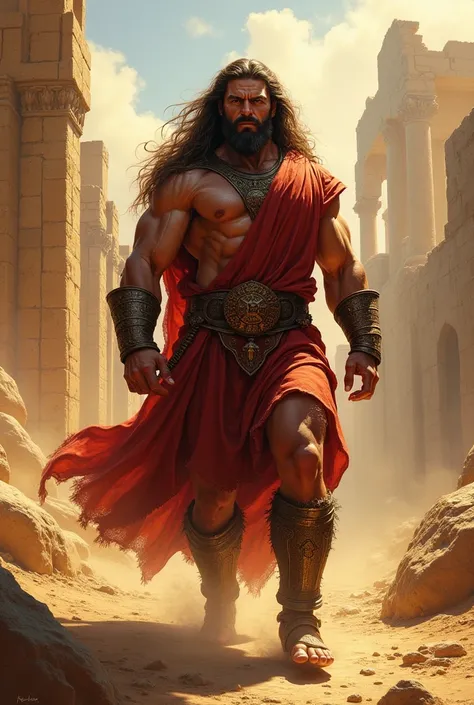 A picture of Samson, the biblical character 
