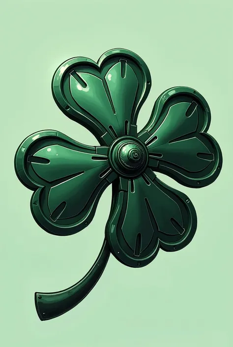 an elegant four-leaf clover shaped projectile, made of light and strong metal. Each leaf of the clover is sharp as a blade, with serrated edges. In the center of the clover, there is a small mechanism to release an electrical charge or an inhibitor gas. Th...