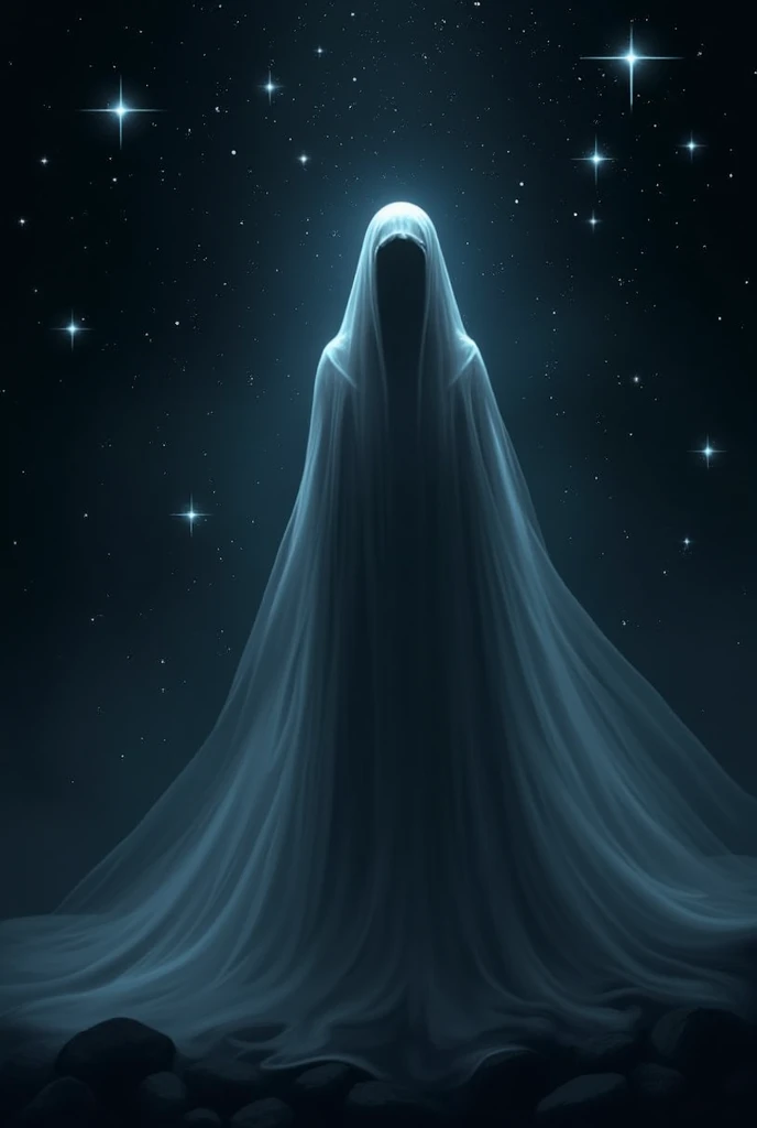 fais-moi une image pour une bannière qui est sur le test le thème des étoiles mais réaliste avec un sombre un fond un peu noir ; et je souhaite que tu rajoutes Ghost Corps 