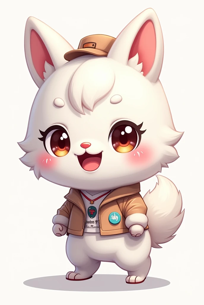 mascot for japanese city, white kawaii style, cute, smart, funny and stylish.