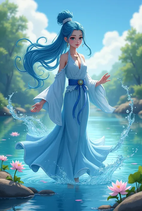 Generate me an  girl who has the power of waterbending and is kind