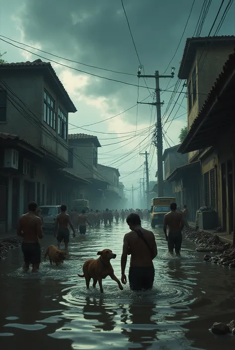 Flooding in a Brazilian city that conveys the idea of zoonosis