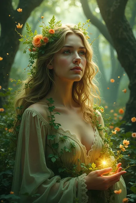  Image by Jord, the goddess of the Earth, with an aura linked to nature.