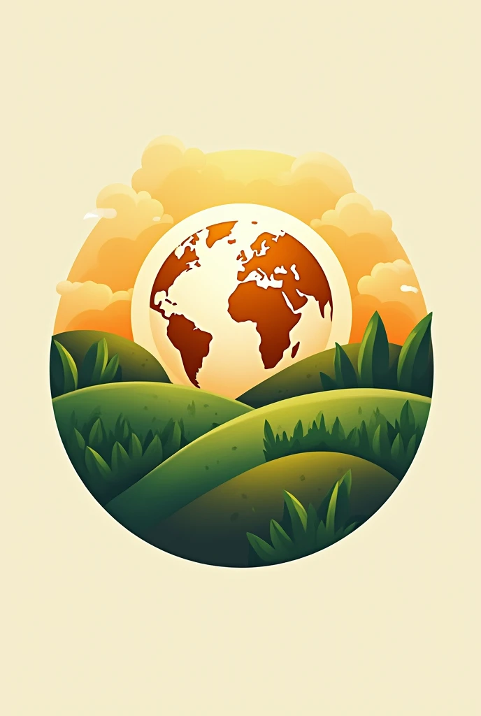 As an innovative LOGO for an organic fertilizer company, With earth background