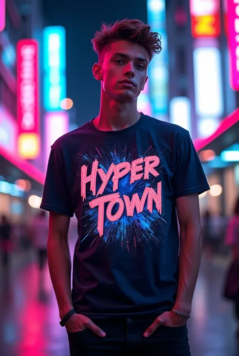 T shirt says Hyper Town 