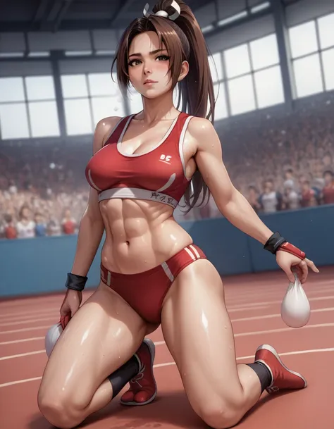 crotch bite、digging into the crotch、、wet legs、ponytail mai shiranui, 、、escape to, score_9, score_8_upper, score_7_upper, score_6...