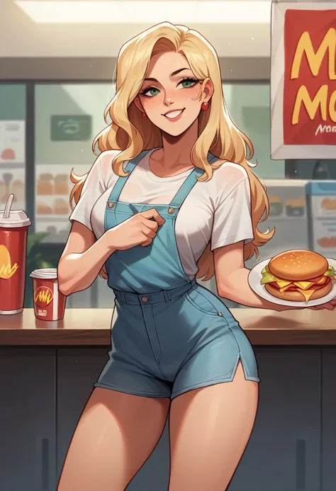 A sexy blonde McDonalds cashier teasing 