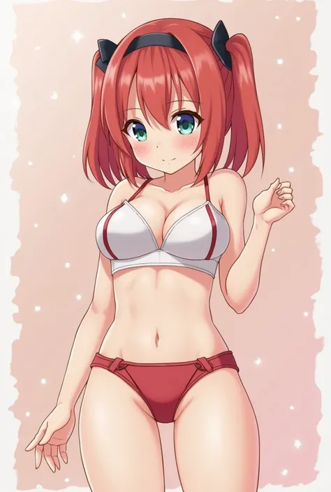 Make a picture of an anime girl without underwear