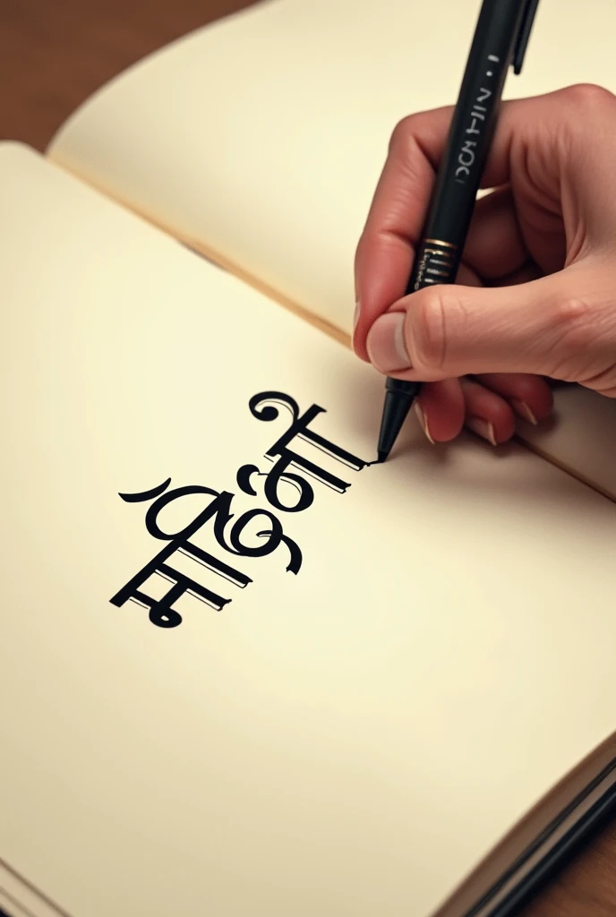 Writing name in notebook in hindi 