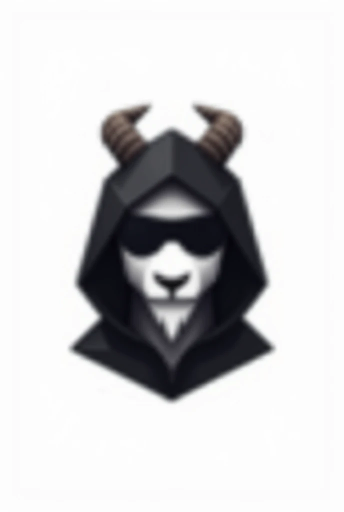 Like the current trending crypto game logos, like how the  shadow  cute goat head looks like with black hoodie cover eyes and a white background.no body for clicker logo
