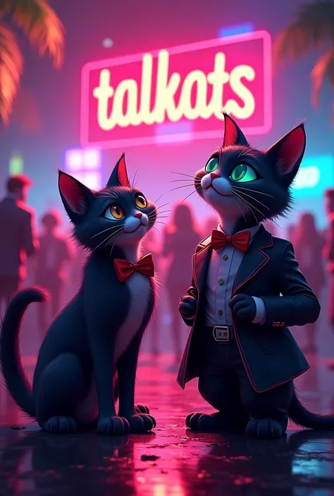 Nightclub themed youtube cover with title "Talkats"