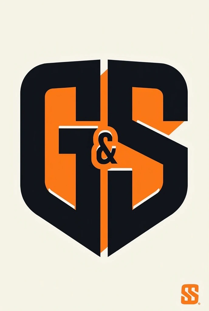 Create professional stylish auto repair shop logo G&S black and orange letter