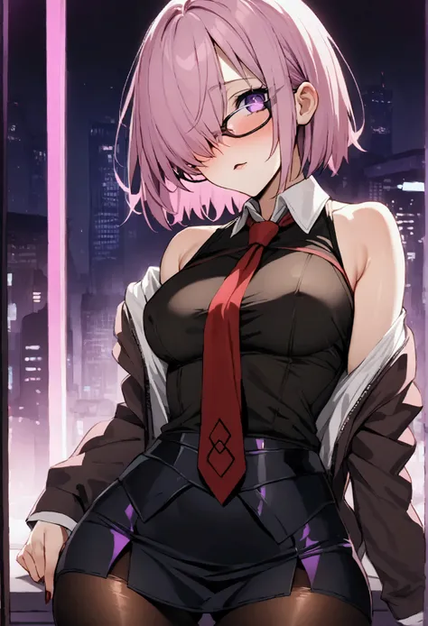 nsfw,masterpiece,highest quality,high resolution,very detailed,mash kyrielight\(fate/grandorder\),short hair,purple eyes,pink ha...