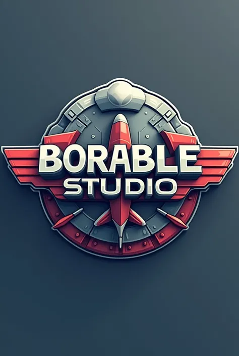 A LOGO WITH THE NAME BORABLE STUDIO in an airplane style and roblox