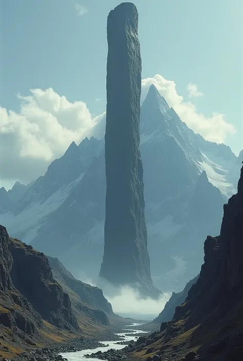 column at the end of the world, looking like a giant finger on the mountain