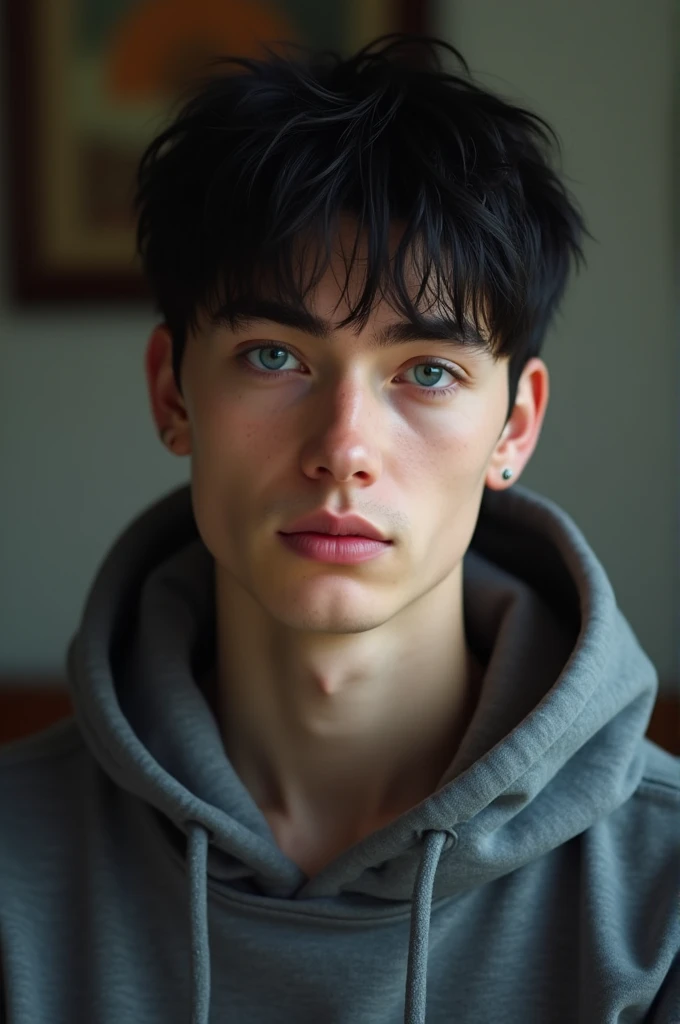 ((best quality)), ((masterpiece)), (detailed), perfect face ((photo realistic))

A 2 man with features similar to George MacKay and Chris Pine but with slanted eyes. His complexion is fair and he has blue eyes. He has completely black hair and a wolf hairc...