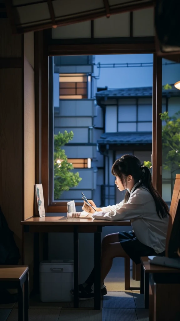 One of the 1 Japanese students studying