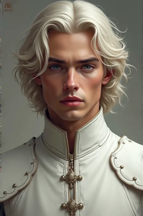 A prince targaryen white medieval clothes silver wavy hair ewan mitchell face