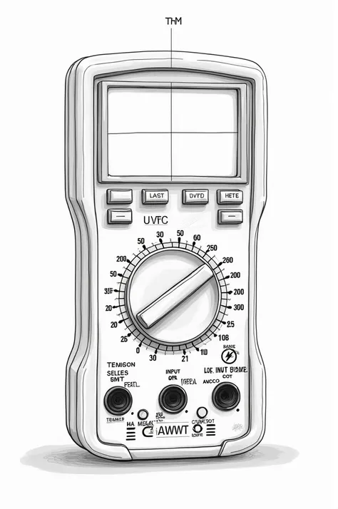 Multimeter technical drawing 