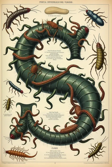 The phrase “VADEMÉCUM PARASITOLOGICO” with parasites around and between its letters 