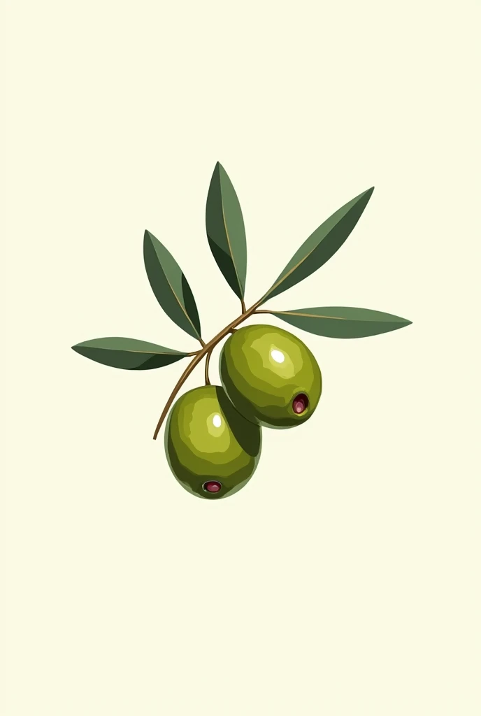 Minimalist simple stroke emphasizes the olives more