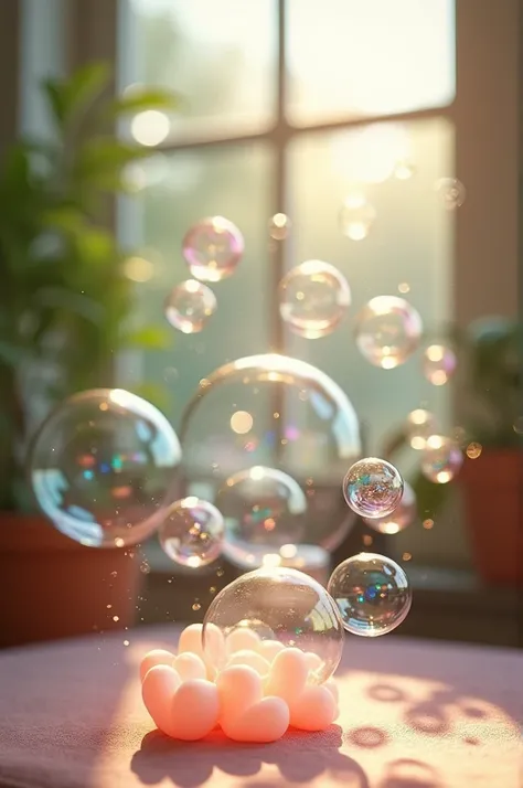 Soap ornaments, bubbles for a room decoration
