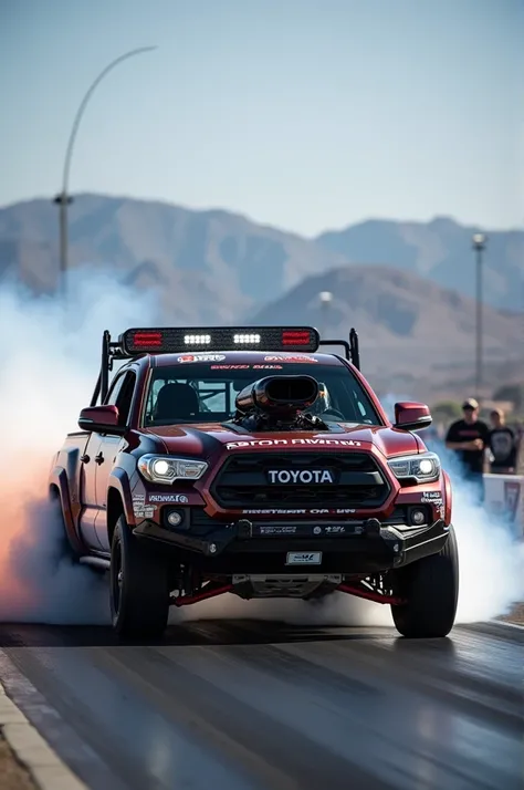 as a Toyota Tacoma drag racer 