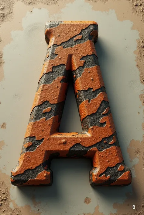 Letter A in raccoon texture 