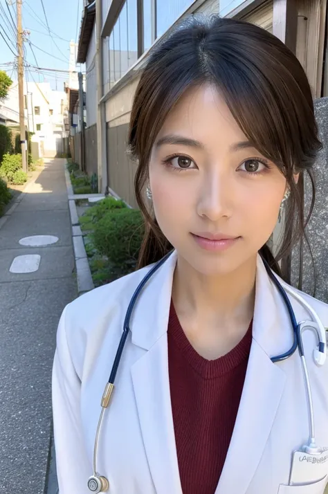 ((Highest quality)), ((masterpiece)), (detailed),Perfect Face,Japanese,Female doctor,White