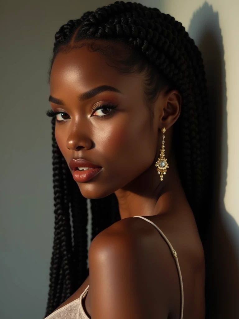 Create me a beautiful sexy black woman