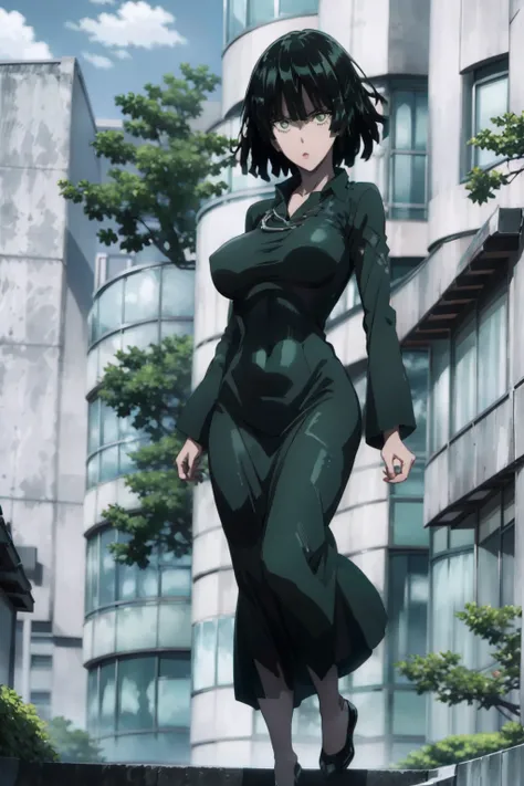 Fubuki from anime one punch man, fubuki, Best quality, Masterpiece, Ultra-detailed, Detailed light, (RAW photo:1.2), (Photorealistic:1.4),(Masterpiece:1.3),(Best quality:1.4), 1girll, Solo, Waist up, Long hair , dont have clothes，Naked of breast，huge tit，n...