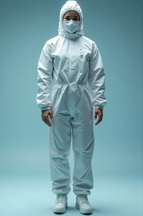 A PPE suit that is capable of self-disinfecting tends to have a person wearing it that is lightweight, that is not too bulky and allows medical staff to do their job regularly and show me each of the layers of this suit 