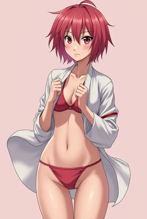 Make the character Sakura, do anime Naruto, Unclothed, witheout panties, she has short hair