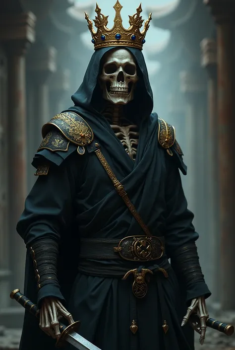 Skeleton ninja with a crown
